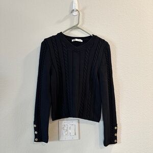 Zara Cropped Sweater in Navy / Size M
